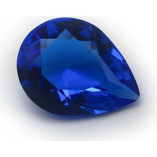 50pcs/Lot 2x3~13x18mm Pear Shape Machine Cut Borland Colors Synthetic Glass Loose Gemstone for Jewelry