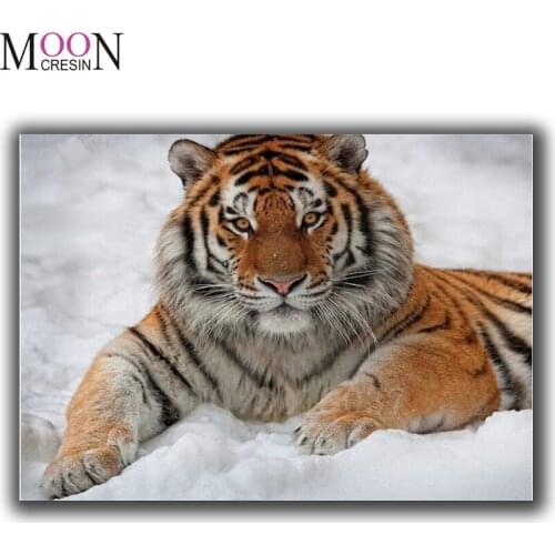 Diy Diamond Painting Tiger In The Snow Diamond Embroidery Cross Stitch Diamond Mosaic Full Square Round Drill Rhinestones Home