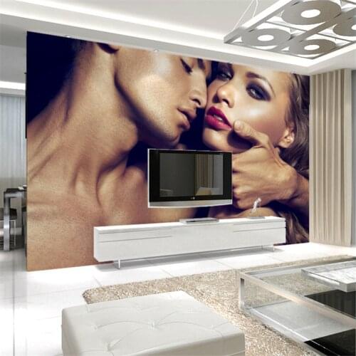 Beibehang Large three - dimensional couples sexy ktv bar decoration wallpaper painting bedroom beautiful wallpaper murals