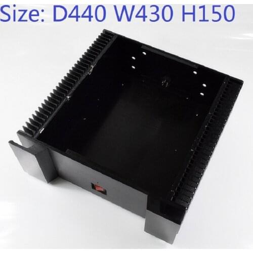 Size: D 440 W430 H150 DAC Amplifier Case Aluminum Chassis Power Supply DIY Case WA129 Aluminum Alloy Class A Rear Amplifier