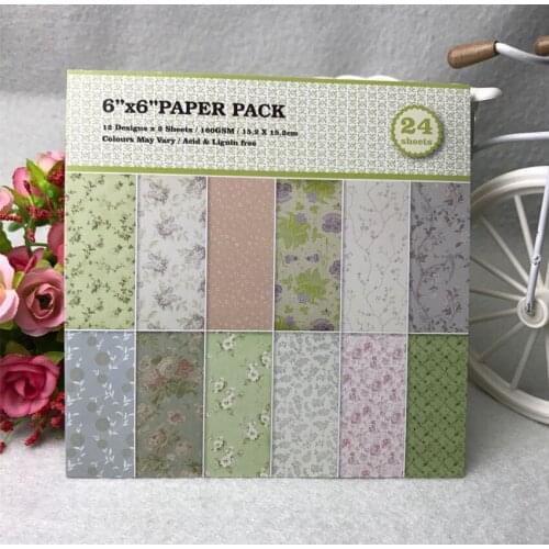 DIY FLOWER style Scrapbooking paper pack of 24 sheets handmade craft paper craft Background pad WE14