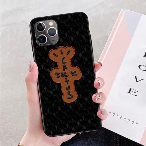 Travis Scott Cactus Jack Black and Brown Phone Case For iPhone 11 Pro X XR XS Max 6 7 8 plus Samsung S8 S9 S10 S20 A10 A50