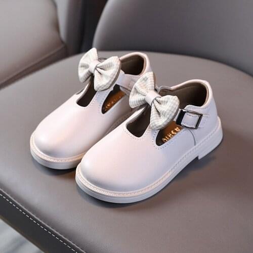 Childrens Leather Shoes Fashion Solid Color Flats Spring Footwears for Girls Kids 2021 Summer Princess Party Shoes 21-30