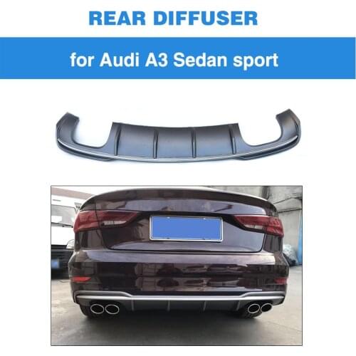 For A3 S-line Rear Bumper Diffuser for Audi A3 S-line Sedan 4 Door 2017-2019 PP Rear Lip Spoiler Non Standard
