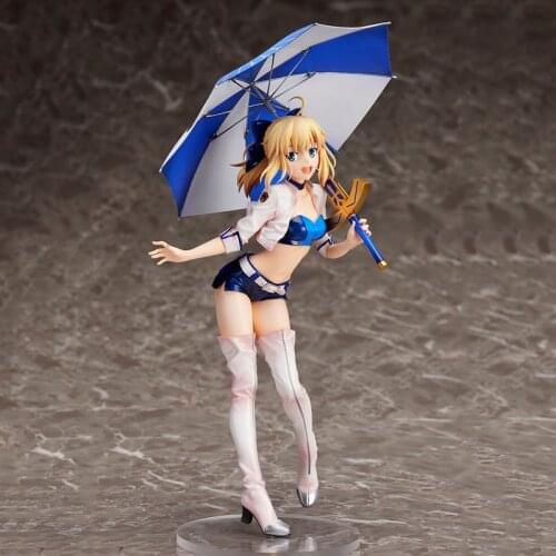 24cm Fate/stay Night Altria Pendragon Saber Action Figure Anime Racing Girl Saber PVC Collection Model Dolls Toys for Boys Gifts
