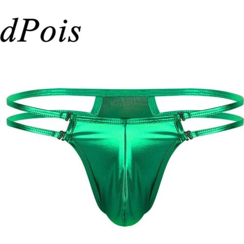 Men Sissy Underwear Wetlook T-back Hommes Low Rise Panties Homme Bulge Pouch Jockstrap G-string Thongs Bikini Briefs Gay Male