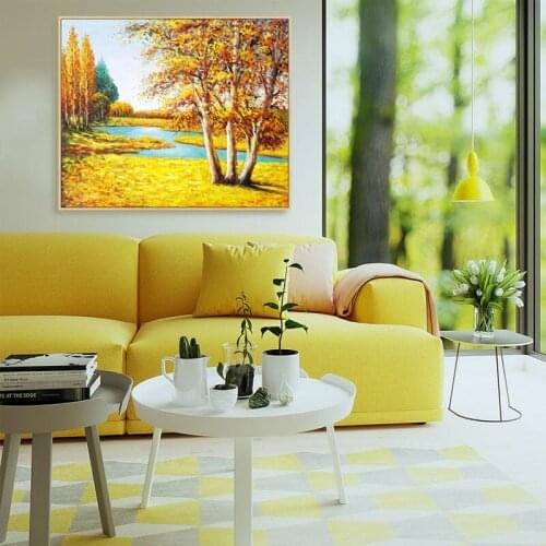 Artist sales hand painted oil painting golden season harvest season wall art on canvas home decor