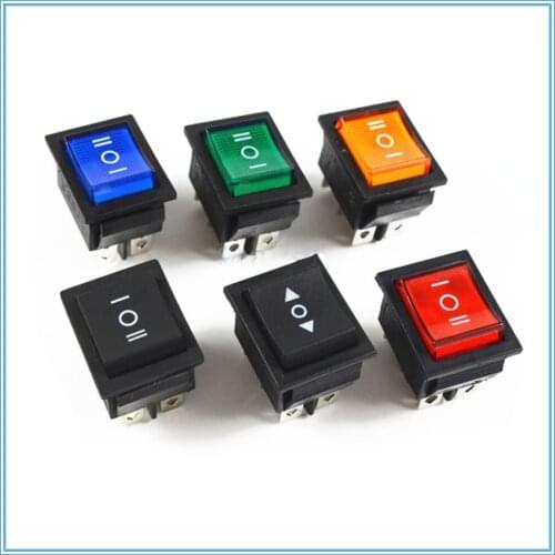 KCD4 Rocker Switch Power Switch 3 Position 6 Pins With Light 16A 250VAC/ 20A 125VAC