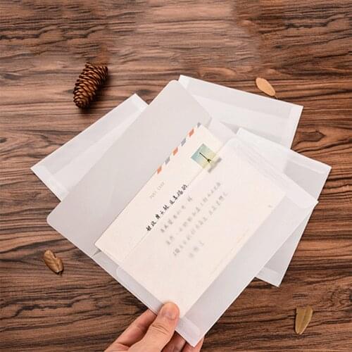 Wallet Envelope 10 Piece 17.5*12.5cm Korea Vintage Blank Translucent Vellum Envelopes DIY Lovely Gift Envelopes Greeting Card