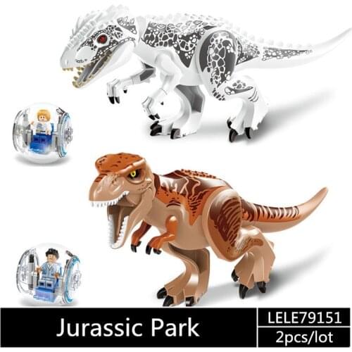 LELE79151 10PCS/LOT Jurassic World Park Building Blocks bricks triceratop Tyrannosaurus Dinosaur T-rex Bricks children gift toys