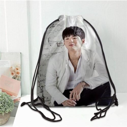 Custom Park Bo Gum Printing Drawstring Backpack Shoe bag Travel Beach School Multi-function Satin Drawstring Bags