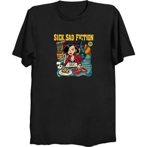 Sick Sad Pulp Fiction Men T-shirt Harajuku Streetwear Cotton Camisetas Hombre Men Quentin Tarantino Funny Cool T Shirt Oversized