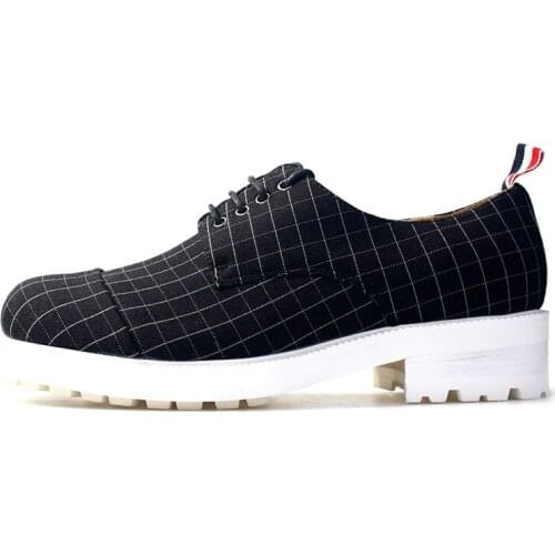 High Quality Round toe Striped casual shoes handmade Fashion Men shoes Lace up Fashion icrease shoes for men