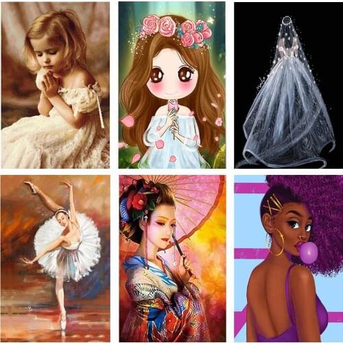 5d DIY Resin Round Drill Square Diamond Painting Princess Figure Handcraft Diamond Embroidery Counted Paint by Number Kits Full