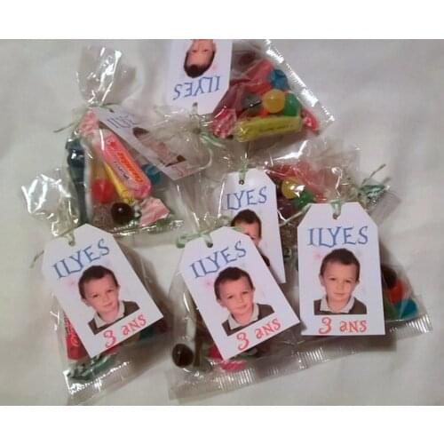 Personalize photo name text birthday baby shower Gift Tags welcome thank you favor Labels baptism Christening booking Cards