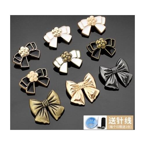 2021 New Arrival Metal Bow, Retro Fashion, Small Fragrance Button Blouse Freeshipping Sweater Cardigan Coat Decorative Bn