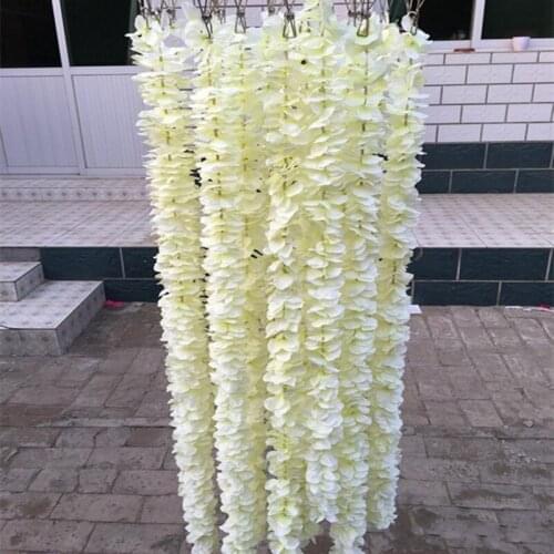 New Arrival Luxury Wedding Supplies Artificial Silk Flower Rattan 1 Meters Long Orchid Wisteria Vine For party Decoration Props