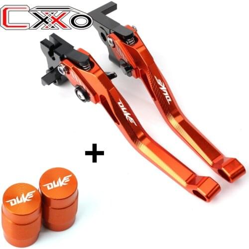 New arrivals Motorcycle brake clutch levers & Car Tire Valve Air Caps For KTM Duke 125 200 390 DUKE 2013-2016 2017 2018 2019