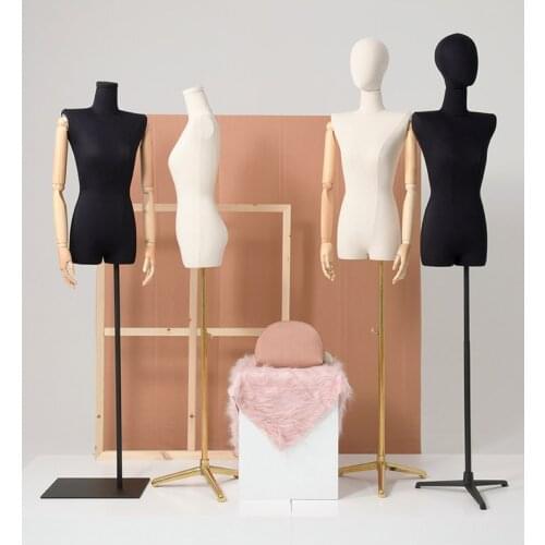 New Style Fabric Model Womens Half Length Flat Shoulder Model Window Display Mannequin