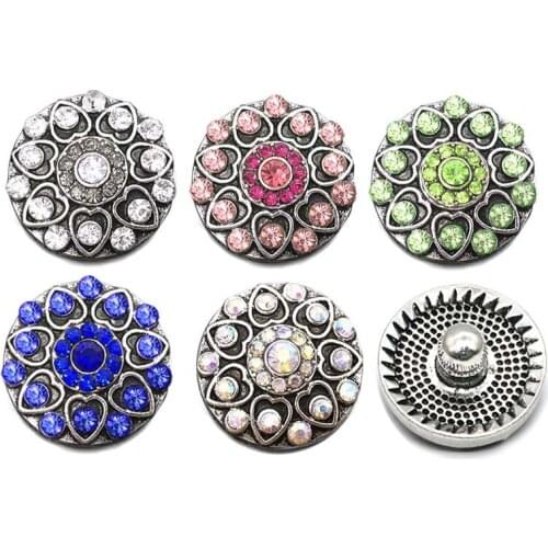 Wholesale 098 Cross 18mm 20mm rhinestone metal button for snap button Bracelet Necklace Jewelry For Women Silver jewelry