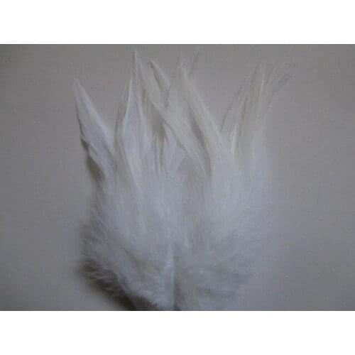 Wholesale 20 pcs beautiful white neck rooster feathers 10-15 cm / 4 to 6 inches