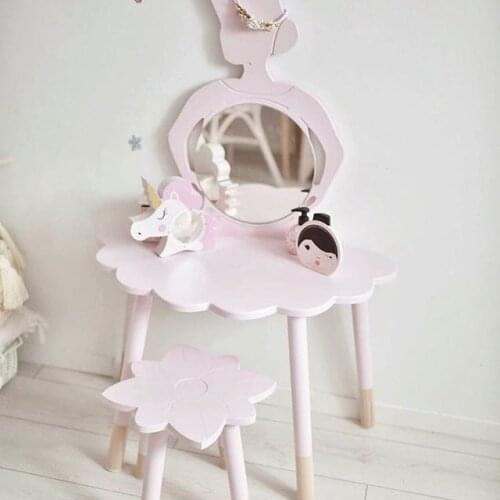 Ballerina Mirrored Child Study Desk-Ballerina Mirrored Childrens Study Desk