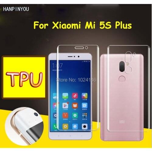Front / Back Full Coverage Clear Soft TPU Film Screen Protector For Xiaomi Mi 5S Plus 5.7" Cover Curved Parts (Not Glass)