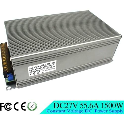 Variable 27V DC Power Supply Switching 55.6A 1500W Driver Transformers 110V 220V AC to DC27V PSU for Led CNC CCTV Motor Stepper