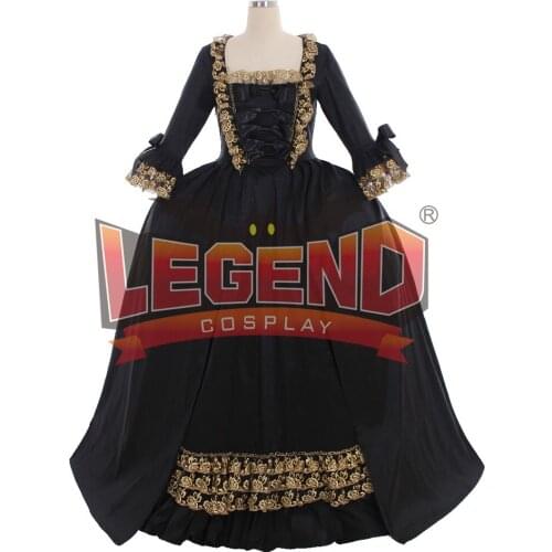 Marie Antoinette Gown Dress Rococo 18th Century black Gown dress cosplay costume custom made