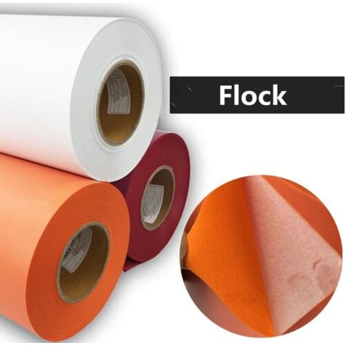 PU Films Flock Heat Transfer Vinyl home decorative Easy Press Iron Size 50cm x 60cm For design kids party T shirts DIY