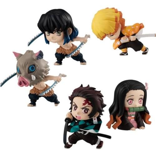 BANDAI Genuine Demon Slayer Anime Model Movable Doll Kamado Tanjirou Kamado Nezuko Candy Toys Anime Accessories Childrens Gifts