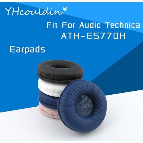 Earpads For Audio Technica ATH ES770H ATH-ES770H Headphone Accessaries Replacement Ear Cushions Wrinkled Leather Material