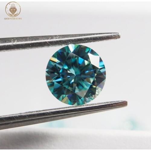 Wholesale Blue Green Moissanite Diamond Excellent Round Cut 3mm-15mm For DIY Rings Tennis Bracelet Jewelry Brooches Making