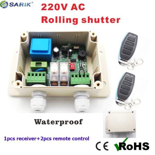 1pcs receiver + 2pcs remote control roller shutter switch 433mhz 220v rolling shutter / rolling blinds