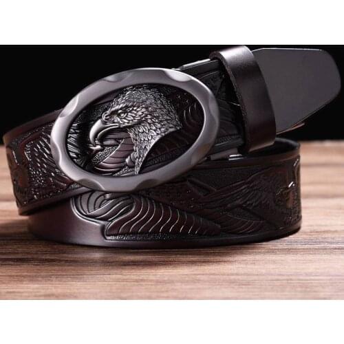 Famous Brand Business Belt Men Top Quality Genuine Luxury Leather Waist Strap Black Male Automatic Buckle Jeans Belts for Men