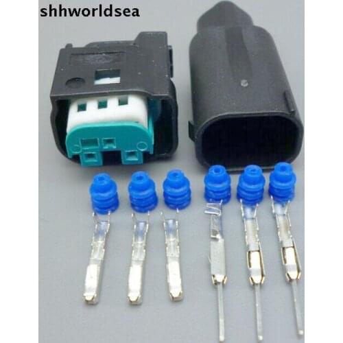 Shhworldsea 5/30/100sets 3 Pin/way 0.6mm auto restrictor sensor plug connector, accelerator pedal plug for BMW 1-967642-1