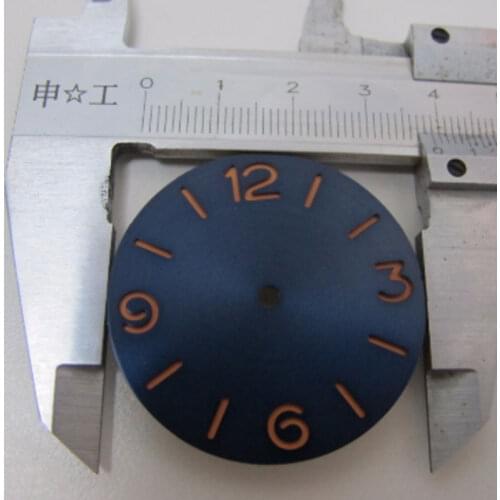 38.9mm blue sterile dial orange marks fit ETA 6497 ST 3600 movement Mens Watch dial