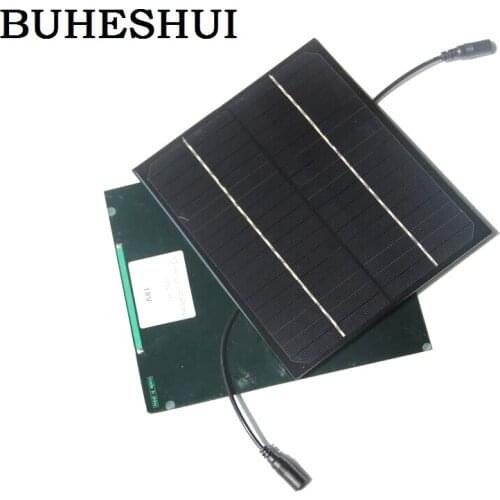BUHESHUI Epoxy 6W 18V Solar Panel+5521DC Output Monocrystalline Solar Cell For 12V Battery Charger Educational Free Shipping