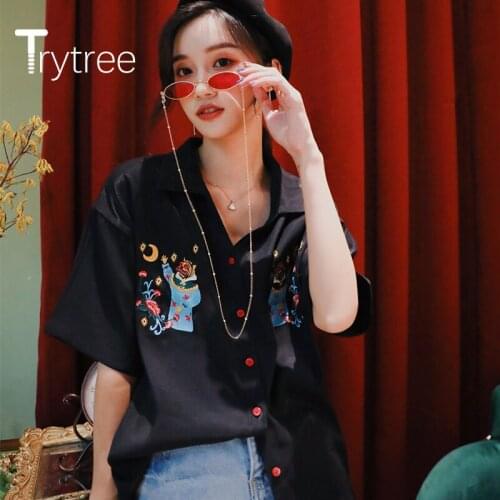 Блузки с цветами Trytree China At AliExpress