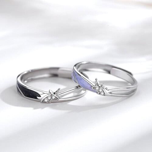 Uloveido Original unicorn ring creative design couple ring 925 sterling silver Korean niche open ring SALRG29