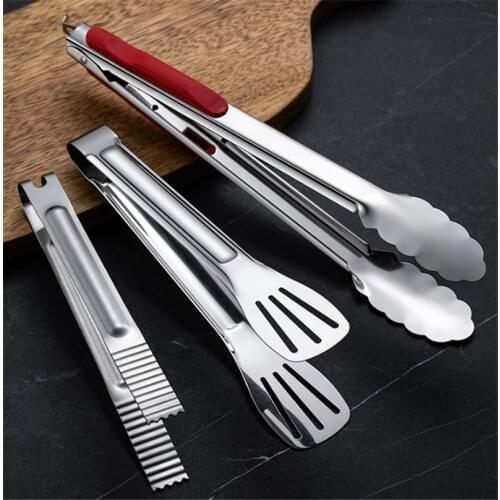 Thickened stainless steel BBQ clips Baked cake bread tongs Kitchen roast food with ice multi-purpose cake tongs kitchen gadgets