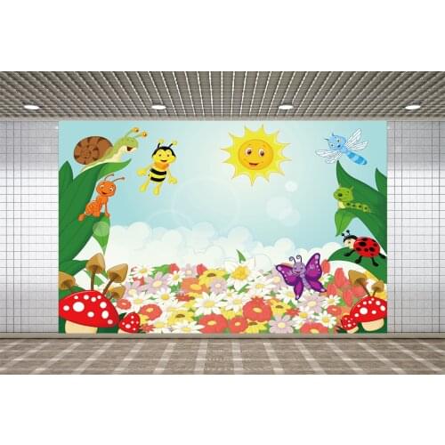 Lyavshi Photography Backdrop HUAYI Vinyl Photographic Background Baby Birthday Booth Spring Party Decoration Photo Studio Props