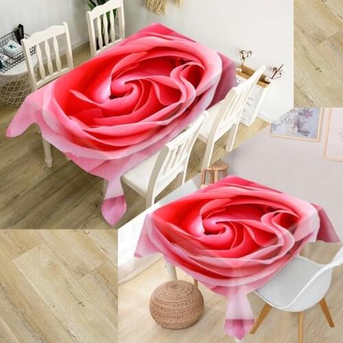 Rose Flowers Tablecloth Waterproof Oxford Fabric Square/Rectangular Tablecloth For Wedding Table Cloth Cover 140X250cm,90X90cm