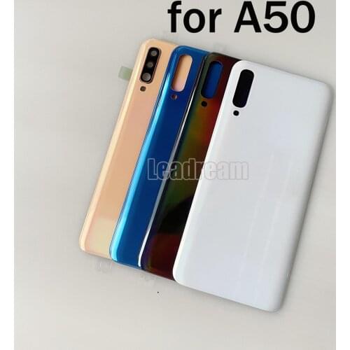 10Pcs Original Battery Back Cover Rear Door for Samsung Galaxy A50 Back Housing Glass Cover With Camera Lens
