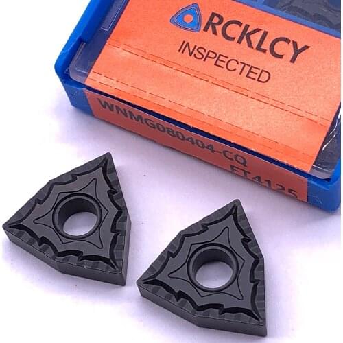 10pcs RCKLCY WNMG080404 CQ FT4125 High Quality External Turning Carbide Tools CNC Lathe Metal Cutting Tools Machining steel