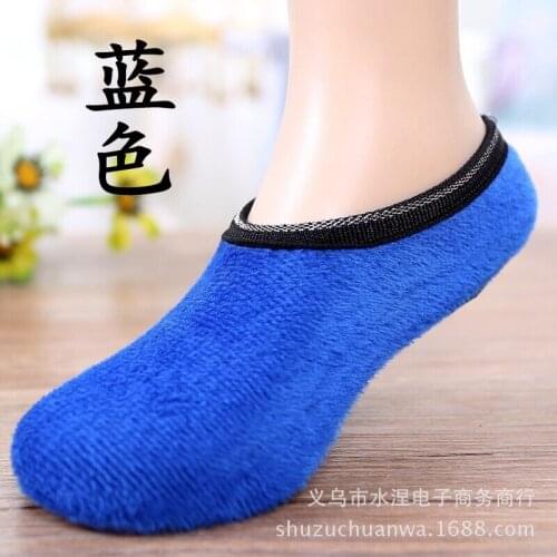 100pairs/lot fedex fast casual style woman solid floor non slip socks lady soft bedroom thick velour socks(good)