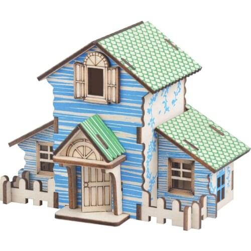 3D Wooden Puzzle Construction Chocolate House DIY Manual Assembly Kids Educational Wooden Toys for Children