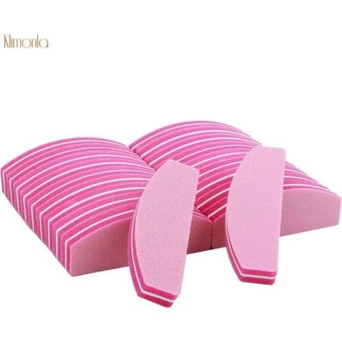 40pcs Pink Nail Art Buffer File Block Sponge Sanding 100/180 Nail Polish Buffers With Boat Shape DIY Nail Art Salon Tools