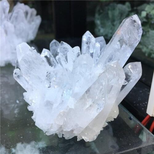 700-800g Clear Crystal Quartz Cluster Brazil Natural Specimen Healing Minerals Stones Decoration