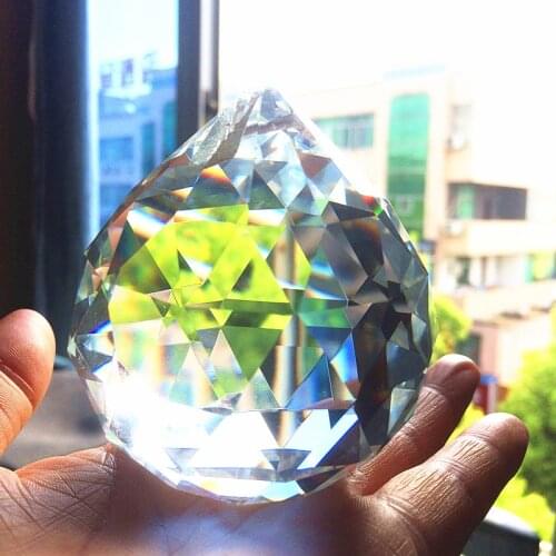 80mm (Free hooks) Crystal Glass Faceted Ball for Chandelier Crystal Crystal Suncatcher Prisms, crystal chandelier parts